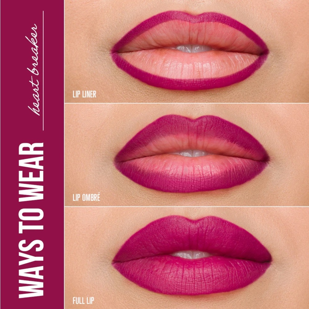 Jeffree Star Heartbreaker Velour Lip Liner- rich fuchsia, satin finish, vegan - Picture 3 of 3